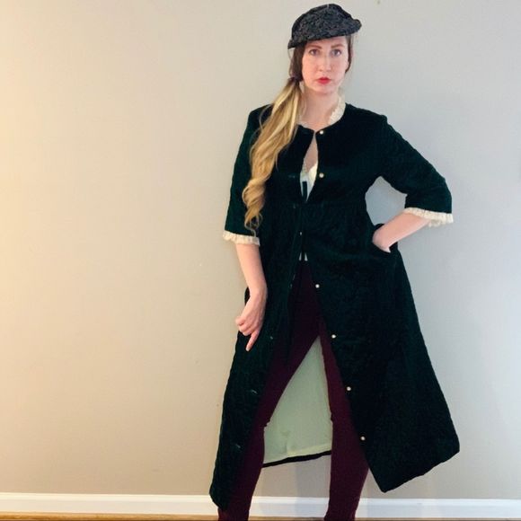 Vintage Green Quilted Velvet Jacket - Picture 8 of 16